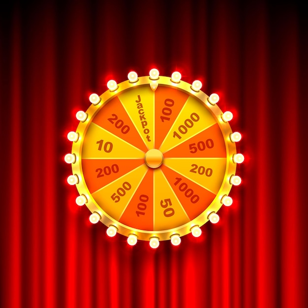 Bote de casino Fortune, marco dorado claro moderno. Ilustración vectorial