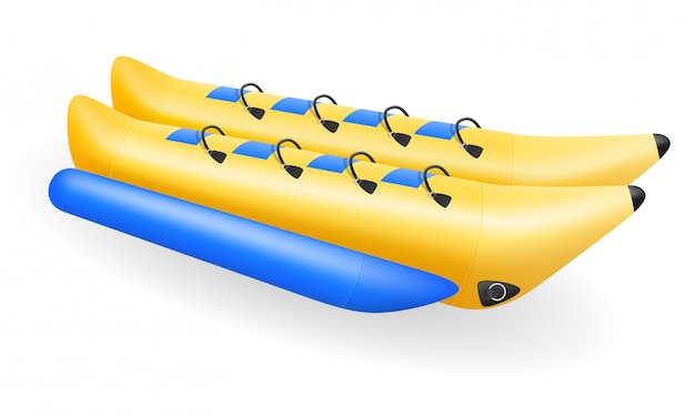 Bote inflable de plátano para la diversión acuática.