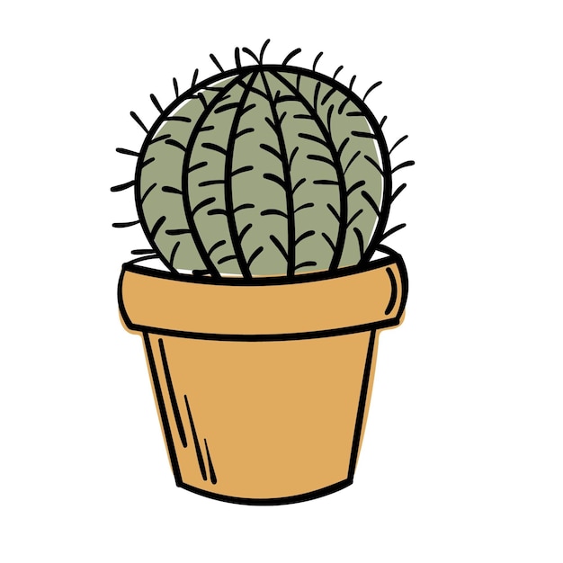 Bote de pegatinas de garabatos con lindos cactus