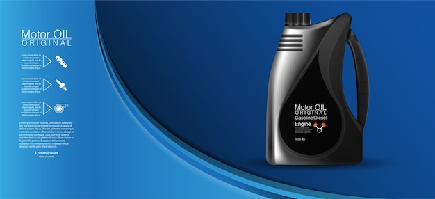 Botella de aceite de motor Bote de aceite de motor de motor, protección de moléculas adherentes sintéticas.