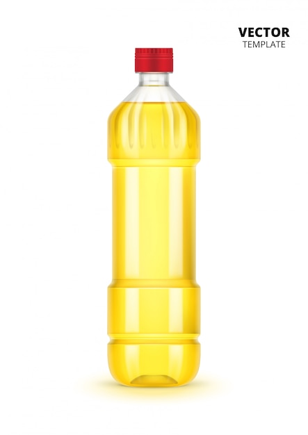 Vector botella de aceite vegetal aislada