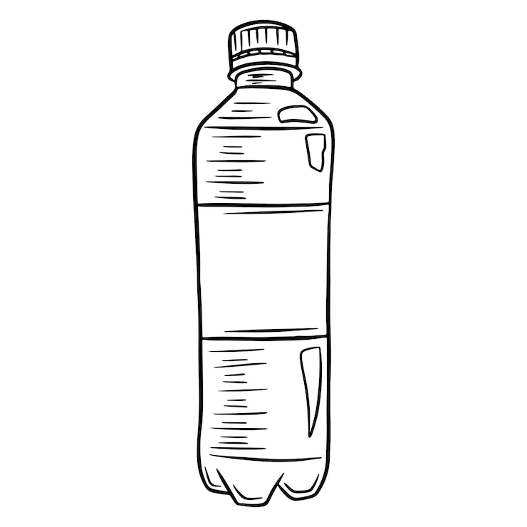 Vector botella de agua. día internacional del agua. agua en una botella de plástico. estilo de dibujos animados. ilustración vectorial. para diseño y decoración.