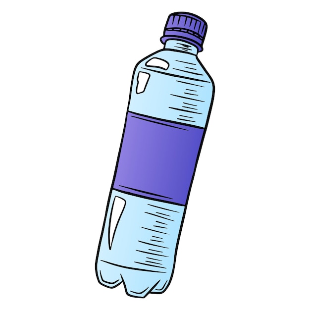 Vector botella de agua. día internacional del agua. agua en una botella de plástico. estilo de dibujos animados. ilustración vectorial. para diseño y decoración.