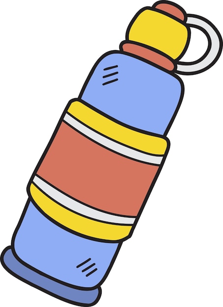 Botella de agua dibujada a mano para niños ilustración