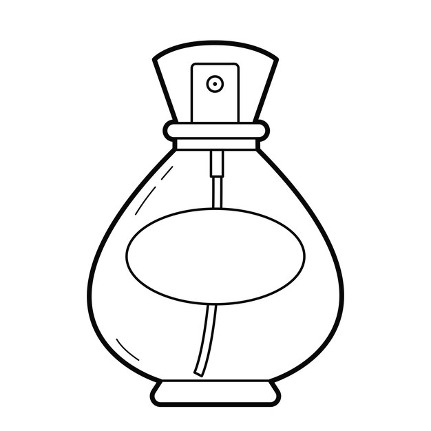 Botella de agua de inodoro sobre un fondo blanco con contornos en blanco y negro Elementos de diseño de ilustración.