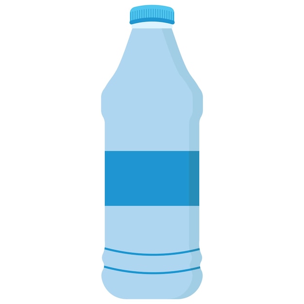 Botella de agua de plástico Vector icono plano