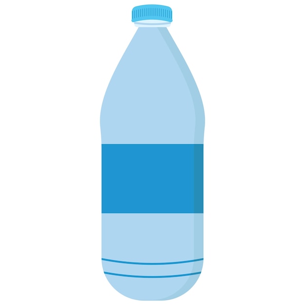 Botella de agua de plástico Vector icono plano