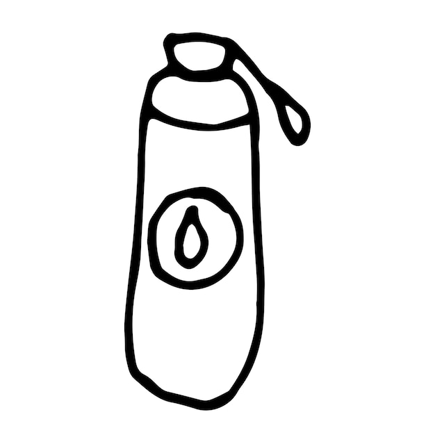 Botella de agua reutilizable Ilustración dibujada a mano Símbolo de contorno Vector