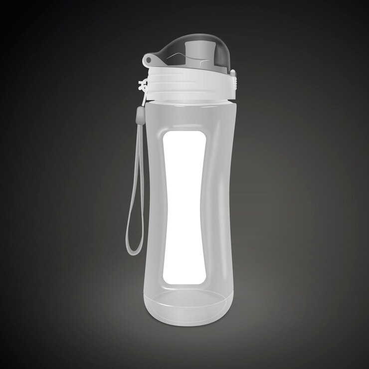 Vector botella de agua reutilizable