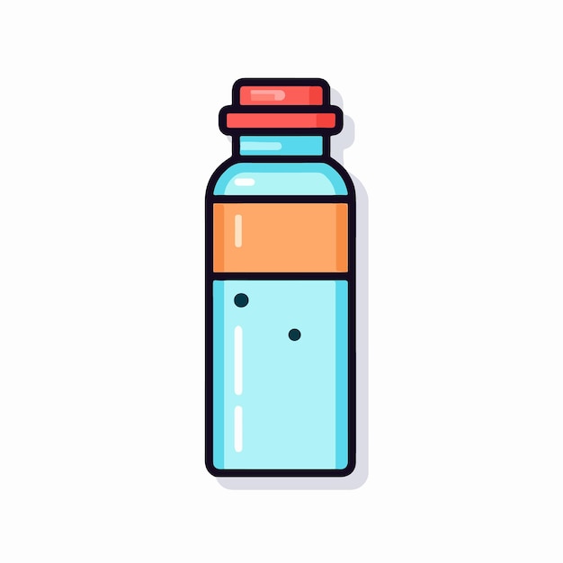 Una botella de agua con una tapa roja.