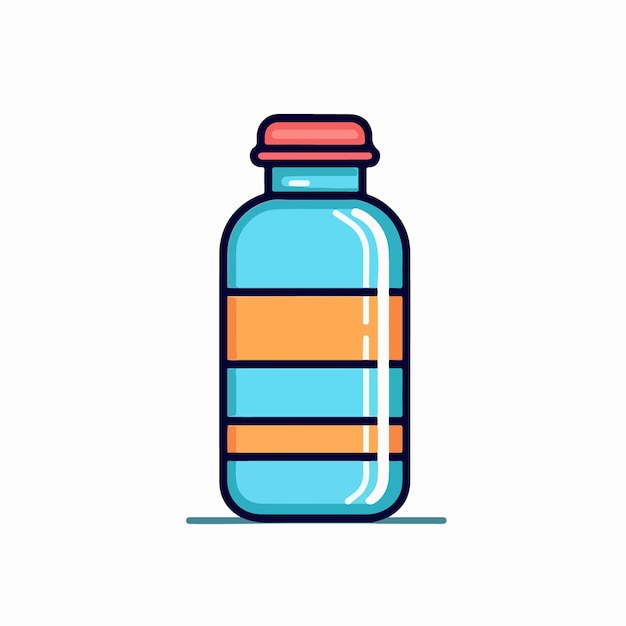 Una botella de agua con una tapa roja.