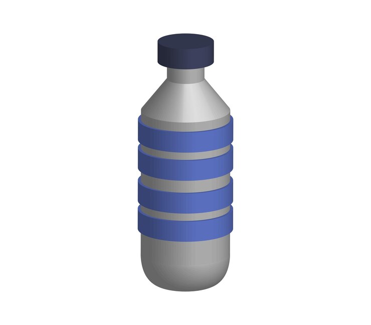 Vector botella de agua tridimensional