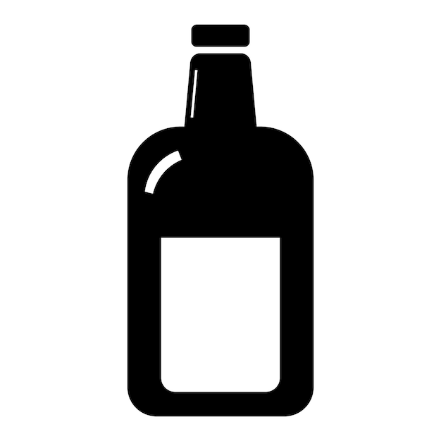 Botella de bebida y diseño de vector de logotipo de icono de vidrio