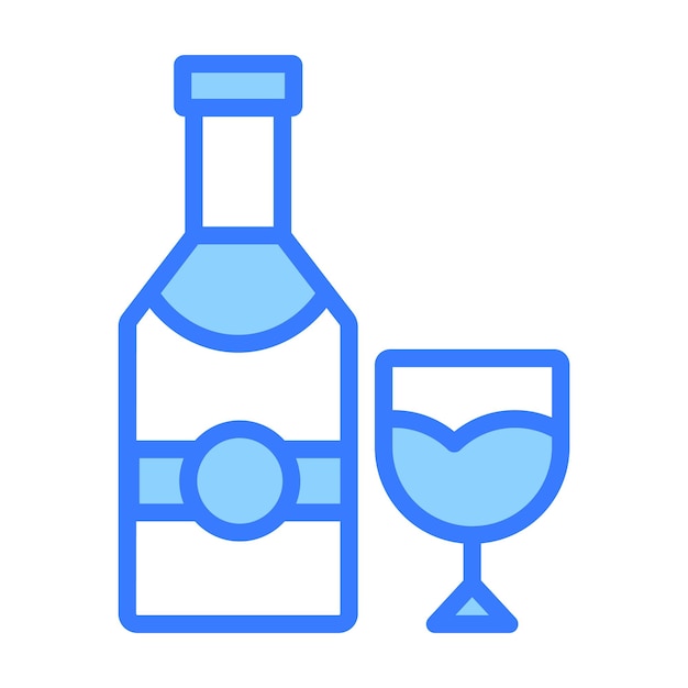 Botella de bebida con diseño vectorial de vidrio fácil de usar icono