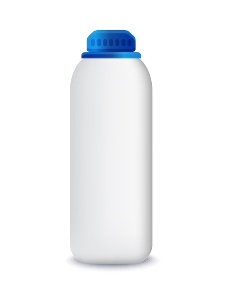 Botella blanca con tapa azul diseñada específicamente para la limpieza de productos de maquillaje