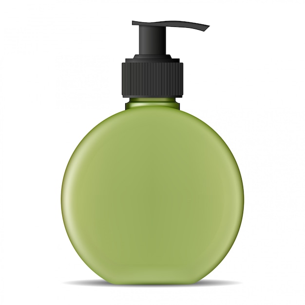 Botella de bomba, dispensador de jabón, producto cosmético en blanco