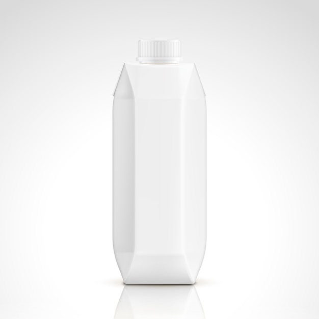 Vector botella de cartón de bebida en blanco para usos en la ilustración