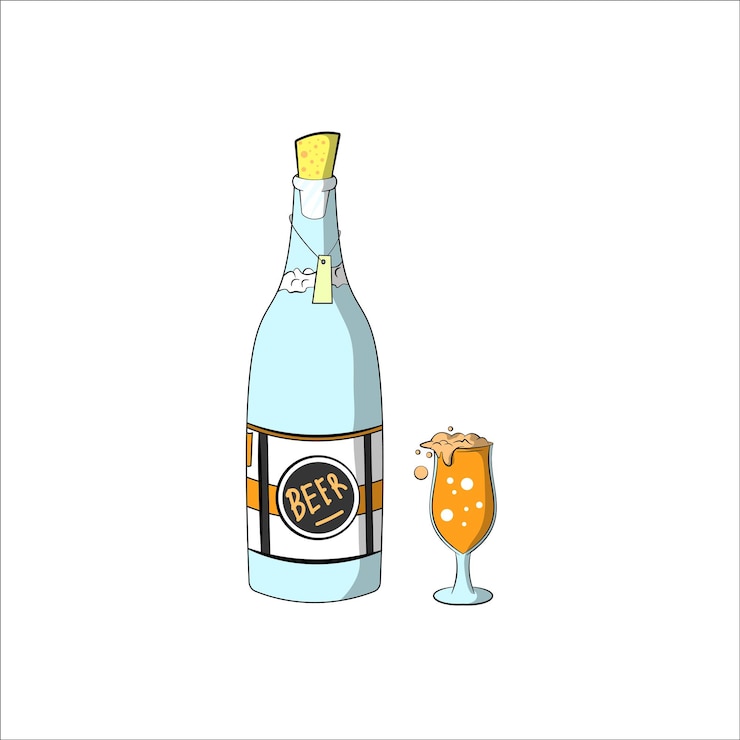 Vector botella de cerveza fiesta navidad