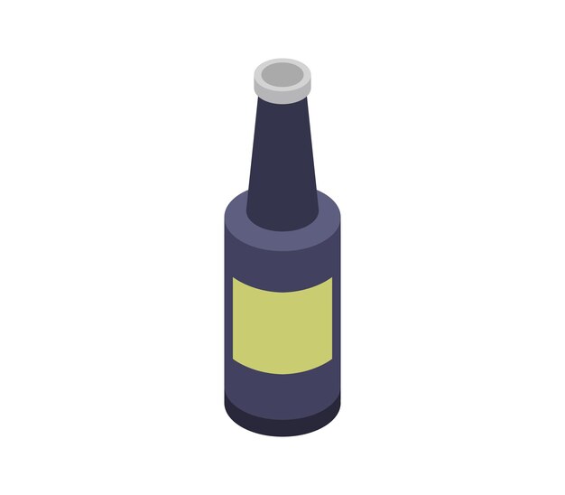 Botella de cerveza isométrica