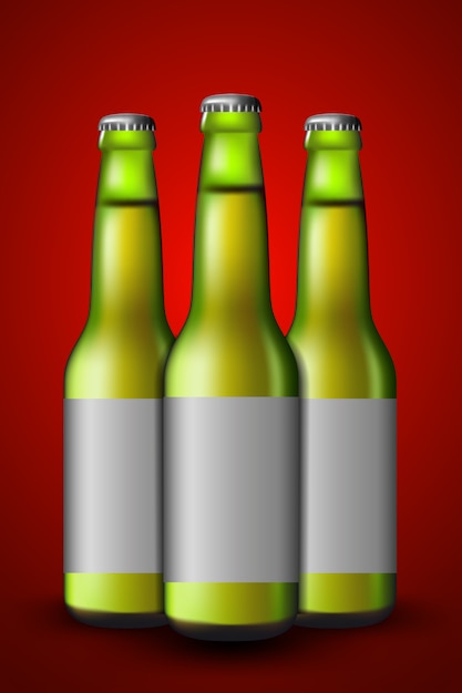 Botella de cerveza verde