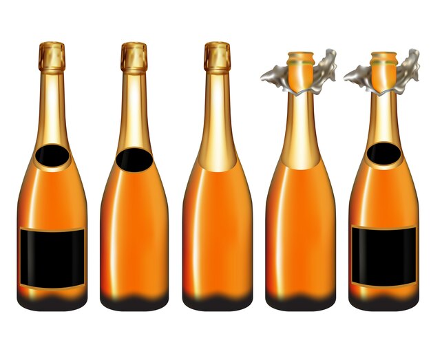 Botella de Champagne aislada en blanco