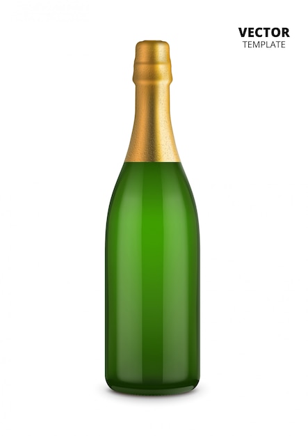 Vector botella de champagne aislada