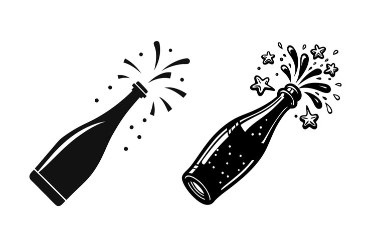 una botella de champán con un mensaje que dice champán
