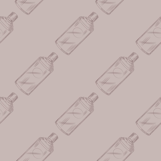 Botella china retro de patrones sin fisuras sobre fondo beige. Plantilla de textura geométrica para restaurante de menú. Ilustración de vector de diseño.