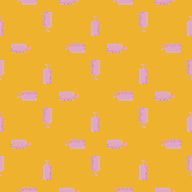 Botella cosmética de patrones sin fisuras cosméticos artículos de tocador de fondo Textura repetida en estilo garabato para tela papel de envolver papel tapiz tejido Ilustración vectorial
