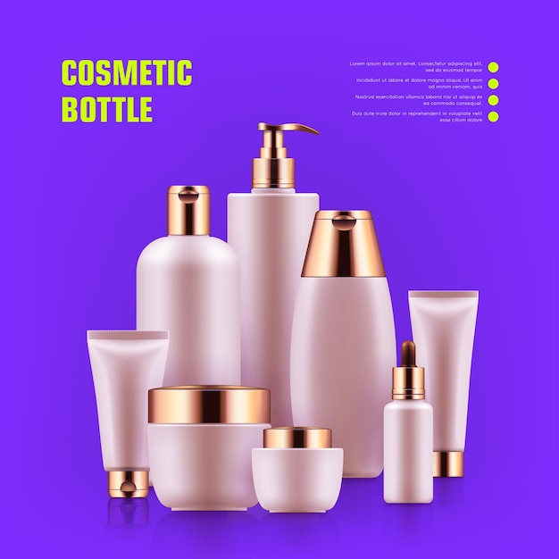 Botella cosmética realista