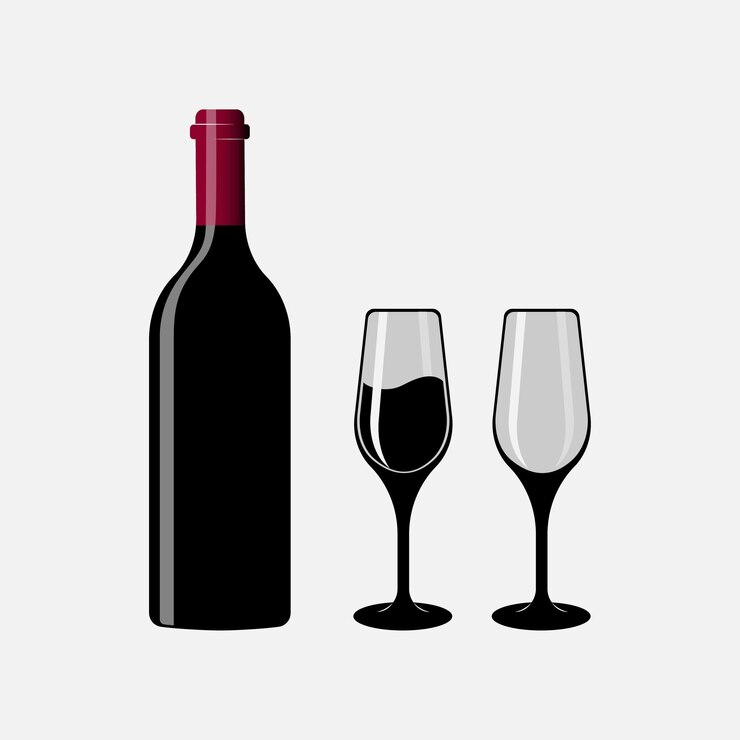 Vector botella_de_vino y copa_px