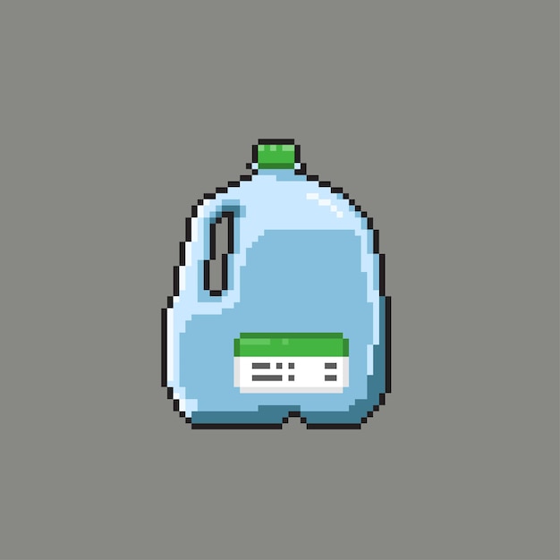 Botella de detergente en estilo pixel art.