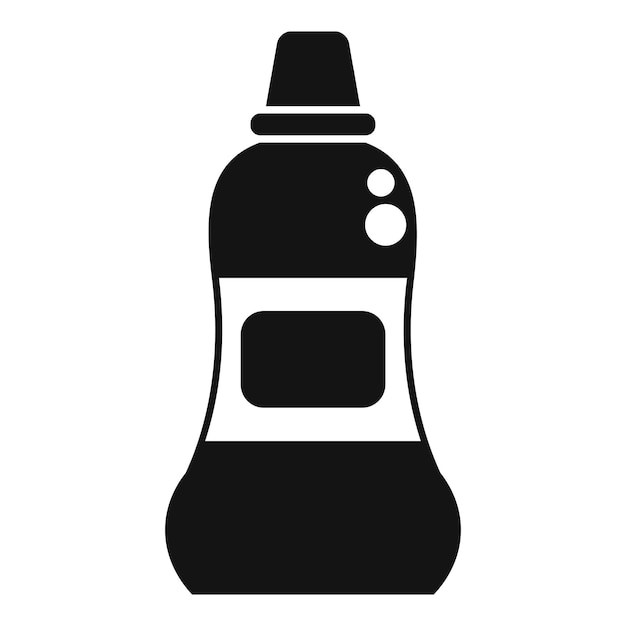 Botella de detergente de plástico negra con icono de escala de medición de estilo sencillo