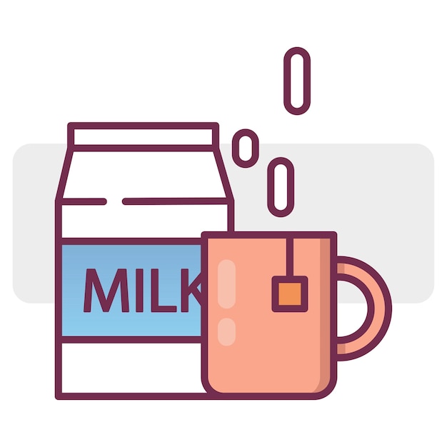 botella de dibujos animados de taza de leche. elemento de diseño ilustración vectorial imagen de archivo. EPS 10.