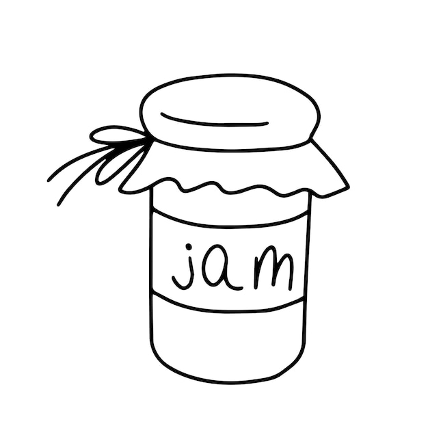 Botella de Doodle con ilustración vectorial de mermelada