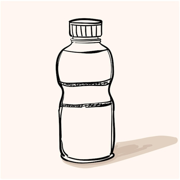 botella, garabato, icono, vector