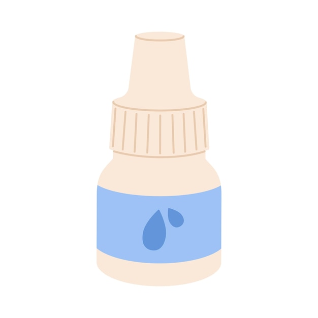 Botella de gotas para los ojos o para los oídos Ilustración aislada de vector plano