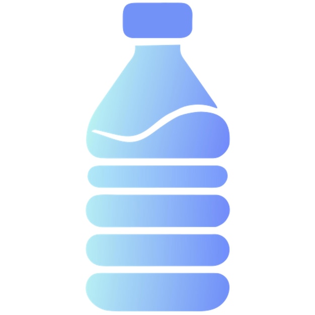 una botella de icono de agua con formas de colores gradiente