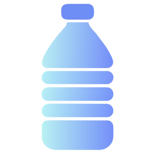una botella de icono de agua con formas de colores gradiente