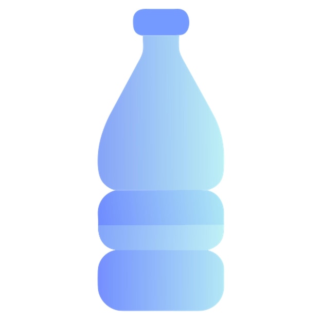una botella de icono de agua con formas de colores gradiente