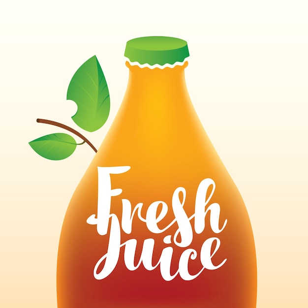 Botella y con jugo fresco