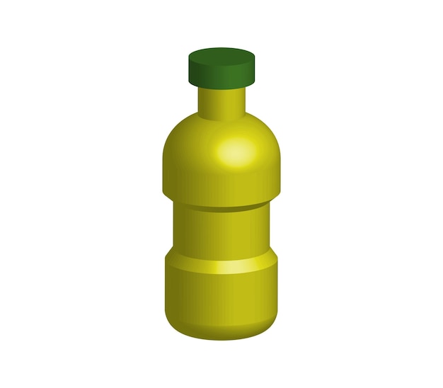 Botella de jugo de lima tridimensional.