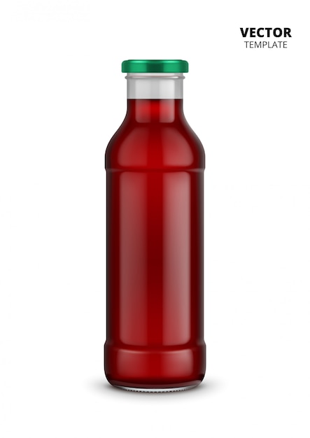 Botella de jugo maqueta de vidrio aislado