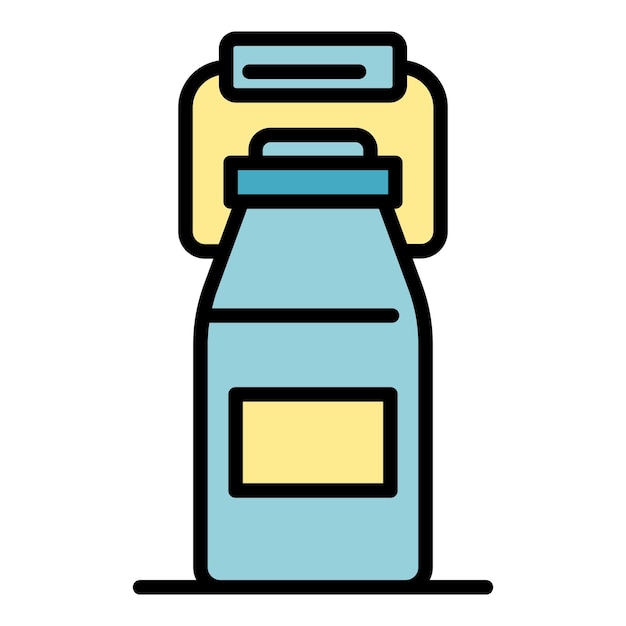 Botella de kéfir icono Contorno botella de kéfir vector icono color plano aislado