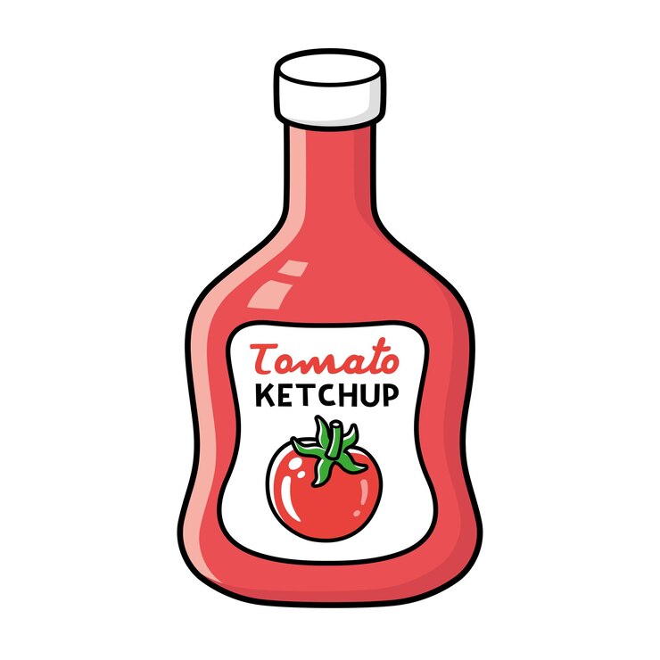 Vector botella de ketchup de tomate