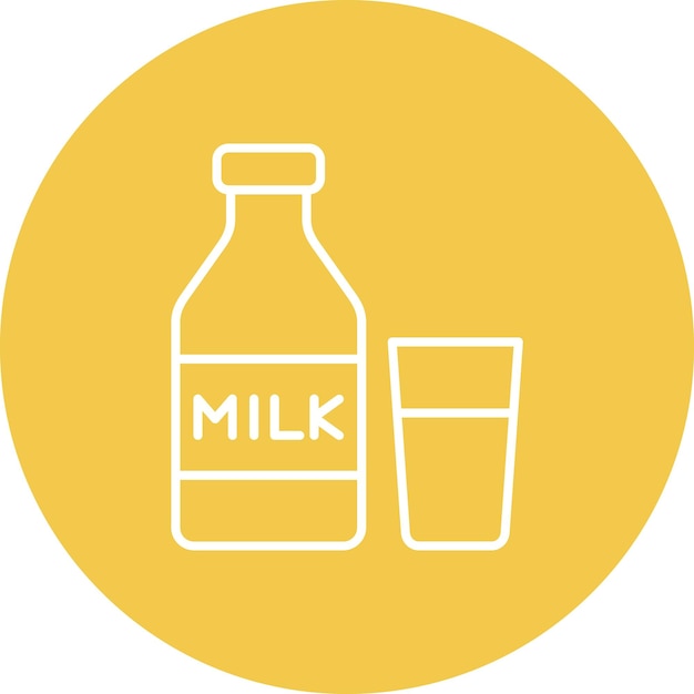 una botella de leche y un vaso de agua