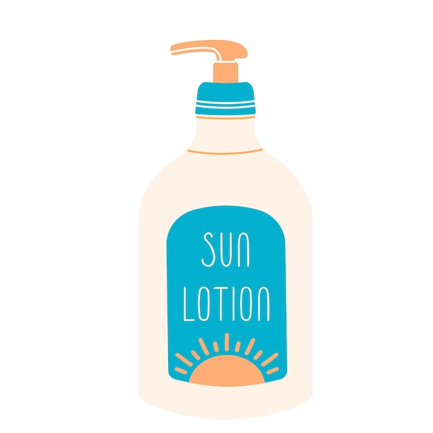 Vector botella de loción solar crema spf producto de protección solar