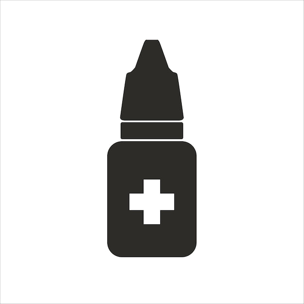 Botella de medicina Vector de íconos en blanco y negro Vector de botella EPS