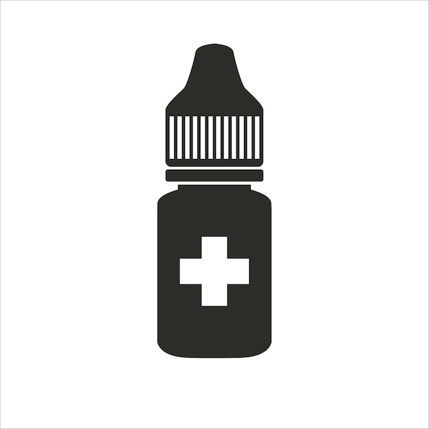 Botella de medicina Vector de íconos en blanco y negro Vector de botella EPS