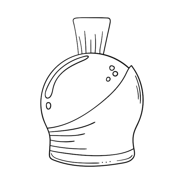 Botella de perfume de cristal vacía dibujada a mano